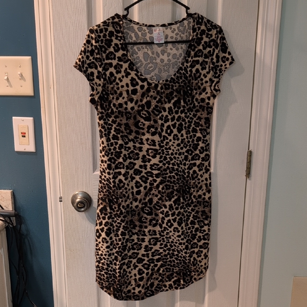 No Boundaries Animal Print Cap Sleeve Dress